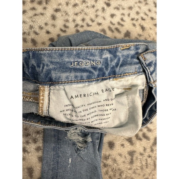 American Eagle Womens Next Level Stretch Distressed Denim Jeggings Size 0 - Picture 4 of 5